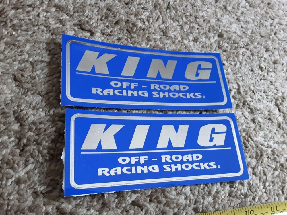 BLUE CHROME KING OFFROAD SHOCKS Replacement Shock Decals Stickers Emblems Desert