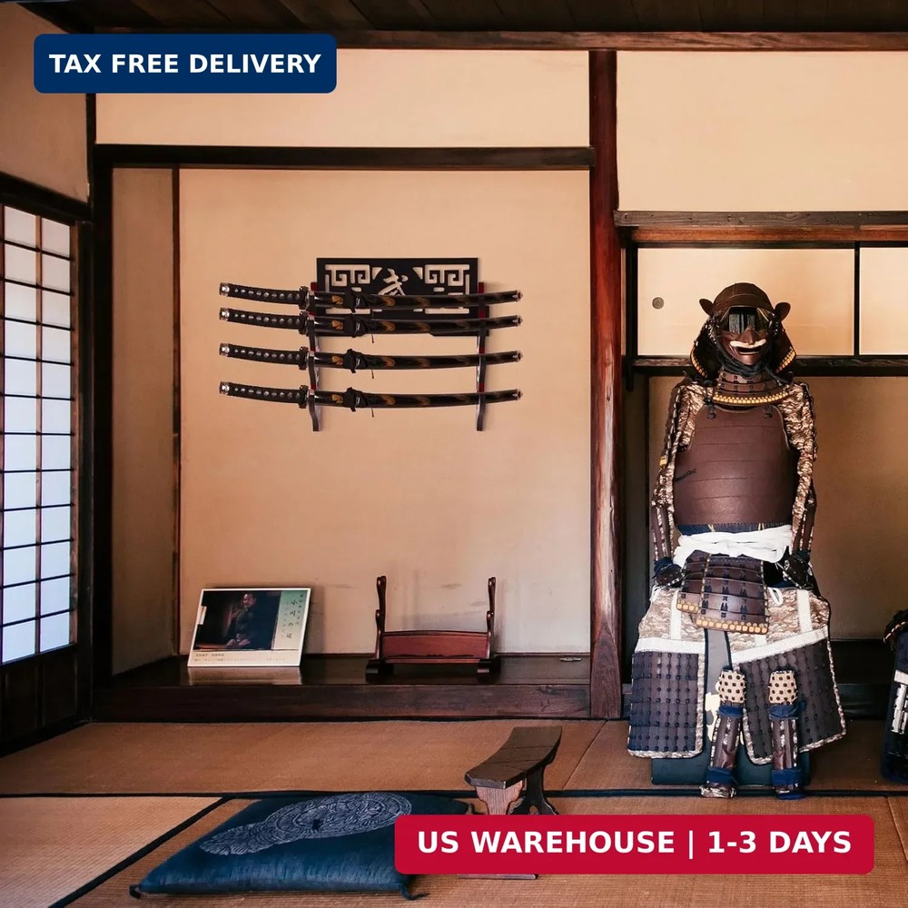 Barydat Katana Holder Sword Stand Wall Mount Samurai Sword Display Katana Rack H