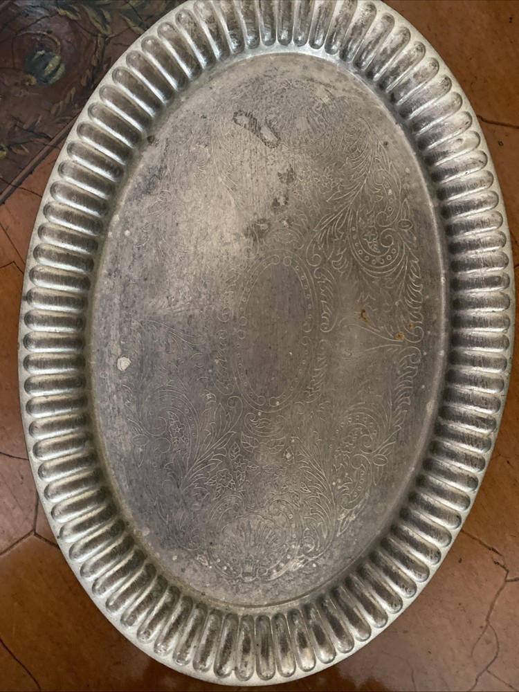 Mini Silverplated Tea Set Teapot Creamer Sugar Platter 5