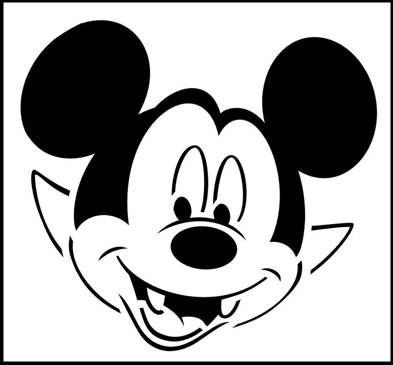 10"x10" Clear Plastic Stencil - Mickey Vampire (SD183)