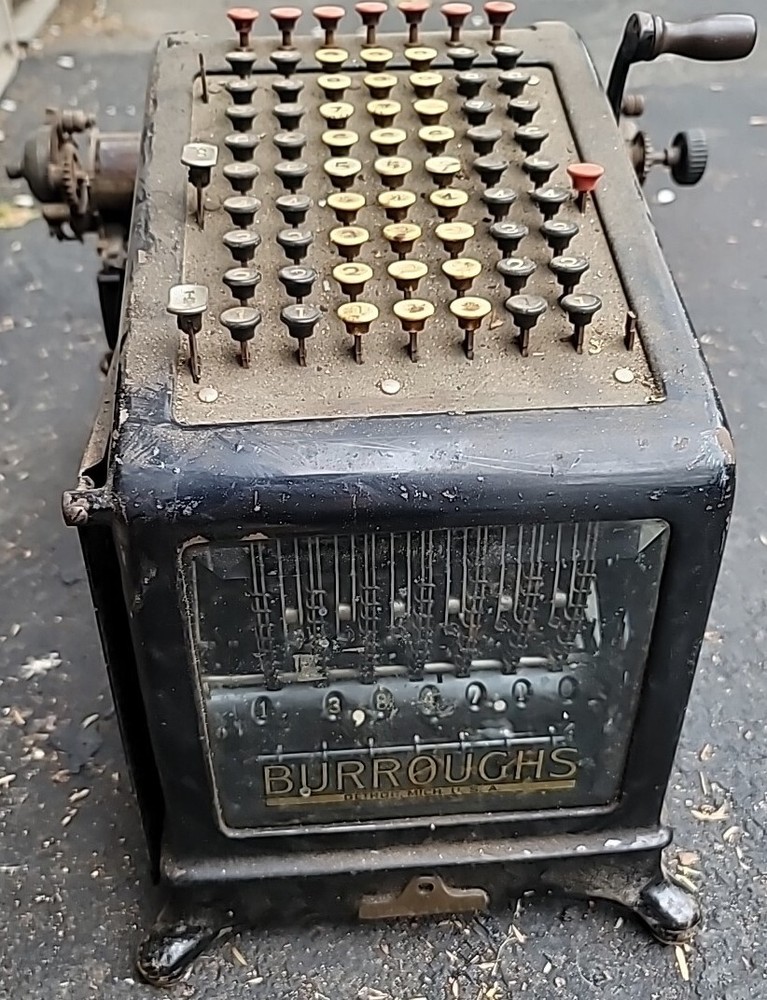 Vintage Boroughs Glass Panel Adding Machine No? As Found