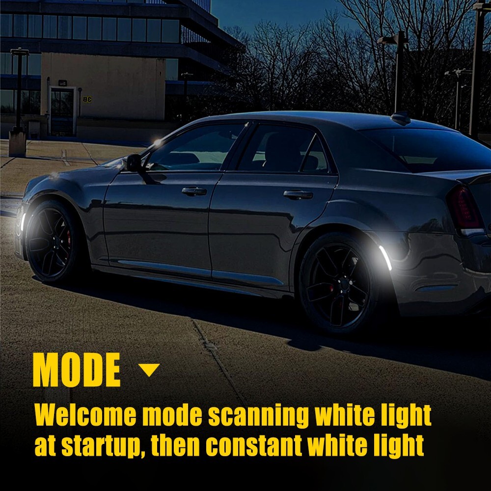 Smoked LED Front & Rear Side Marker Lights For 2015-2023 Chrysler 300 300C 300S