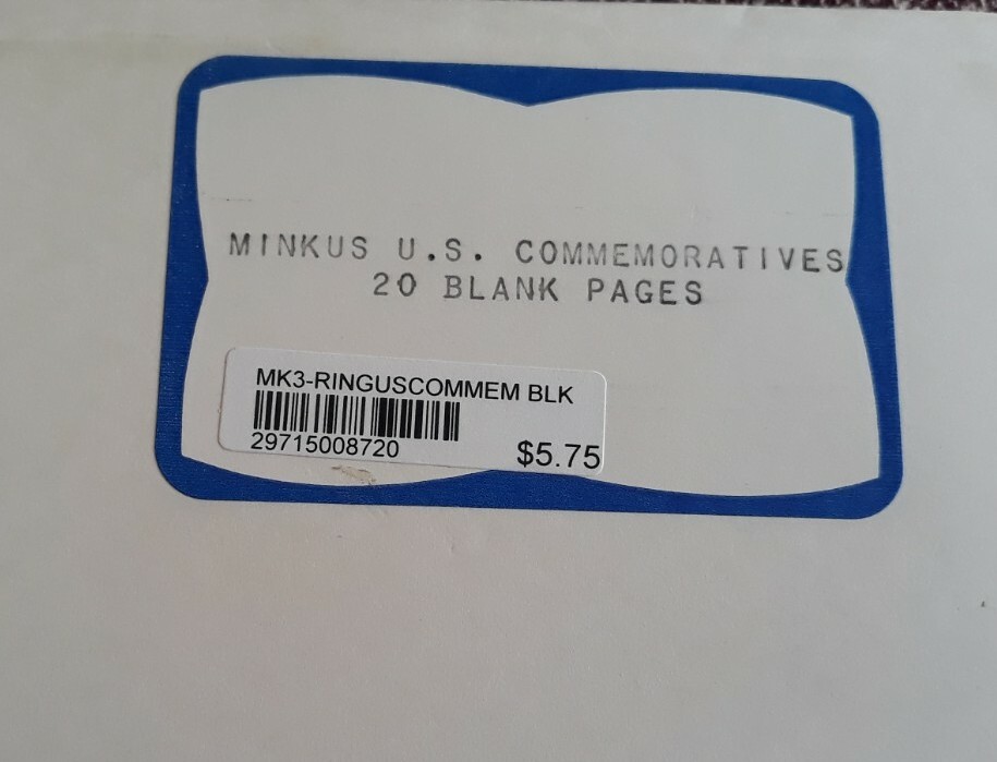 Minkus US Commemorative Issues, 20 Blank Pages for 3-ring Binders, AS SHOWN
