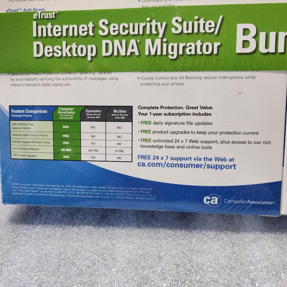 COMPUTER ASSOCIATES INTERNET SECURITY SUITE/DESKTOP DNA MIGRATOR BUNDLE