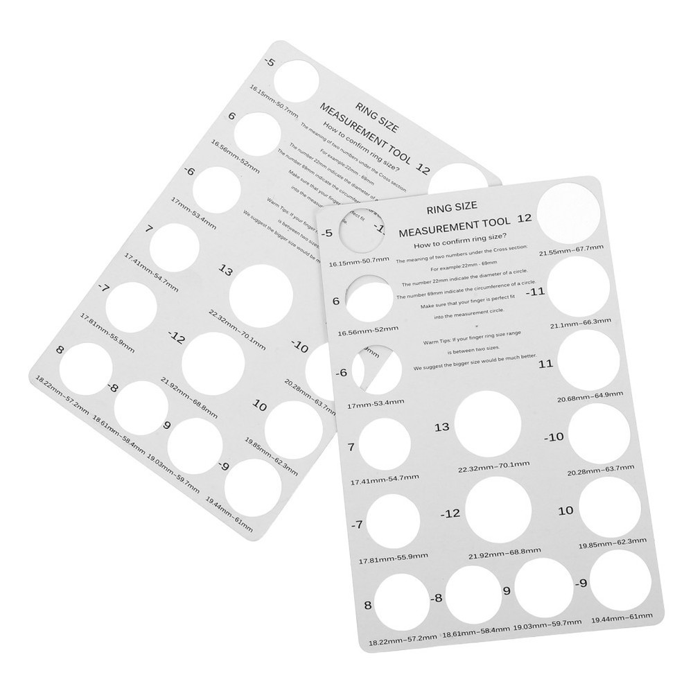 2 Pcs Ring Sizer Measuring Guide Chart Finger Measurer Making Tools