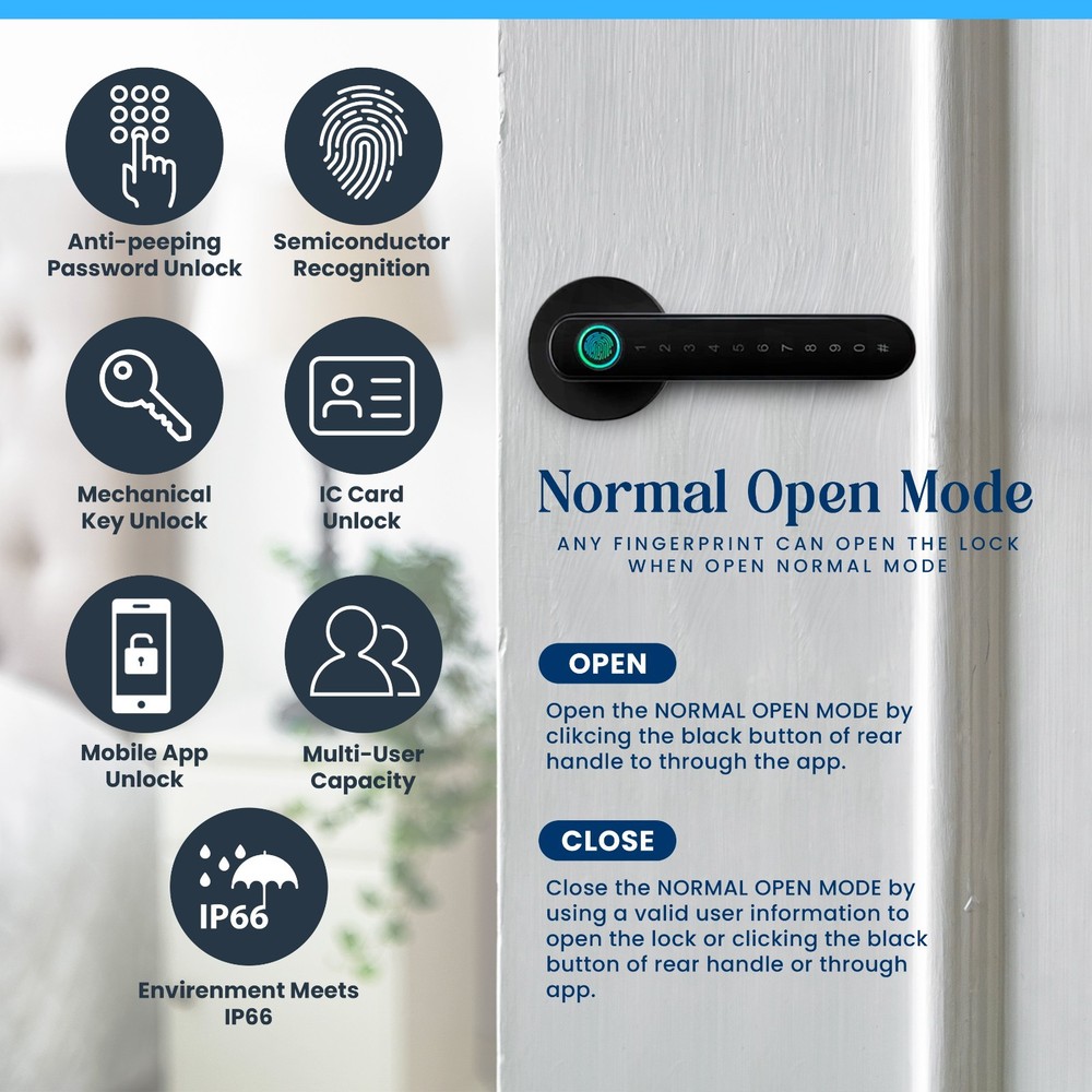 Smart Fingerprint Door Lock, Keyless Entry with Passcode, App Control & more