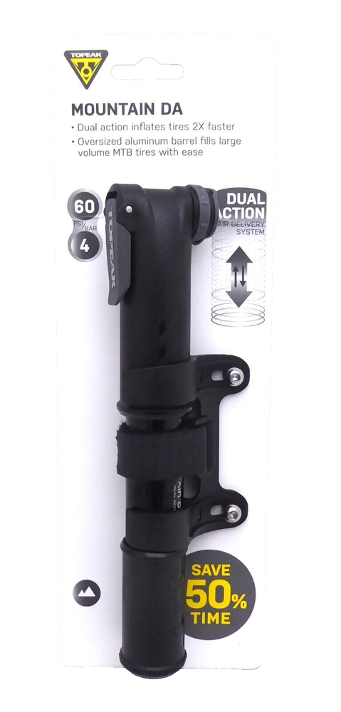 Topeak Mountain DA Dual Action Mini Pump: Black