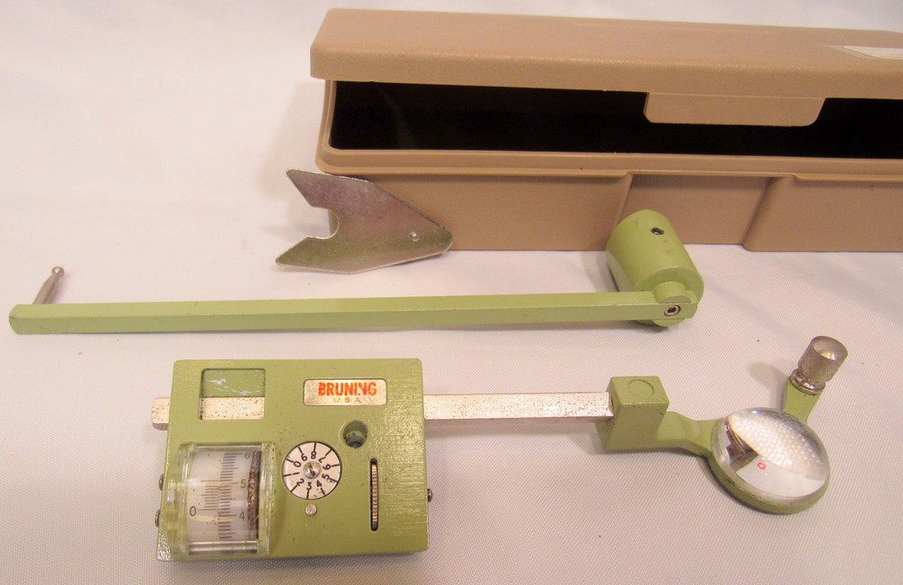 Vintage Bruning Compensating Polar Planimeter Map Measuring Instrument
