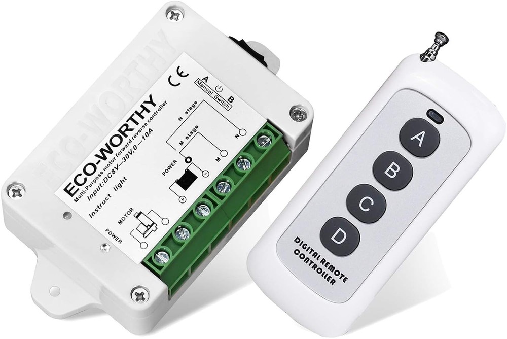 Compact DC Motor Controller Kit with Wireless Remote - For Automation & DIY