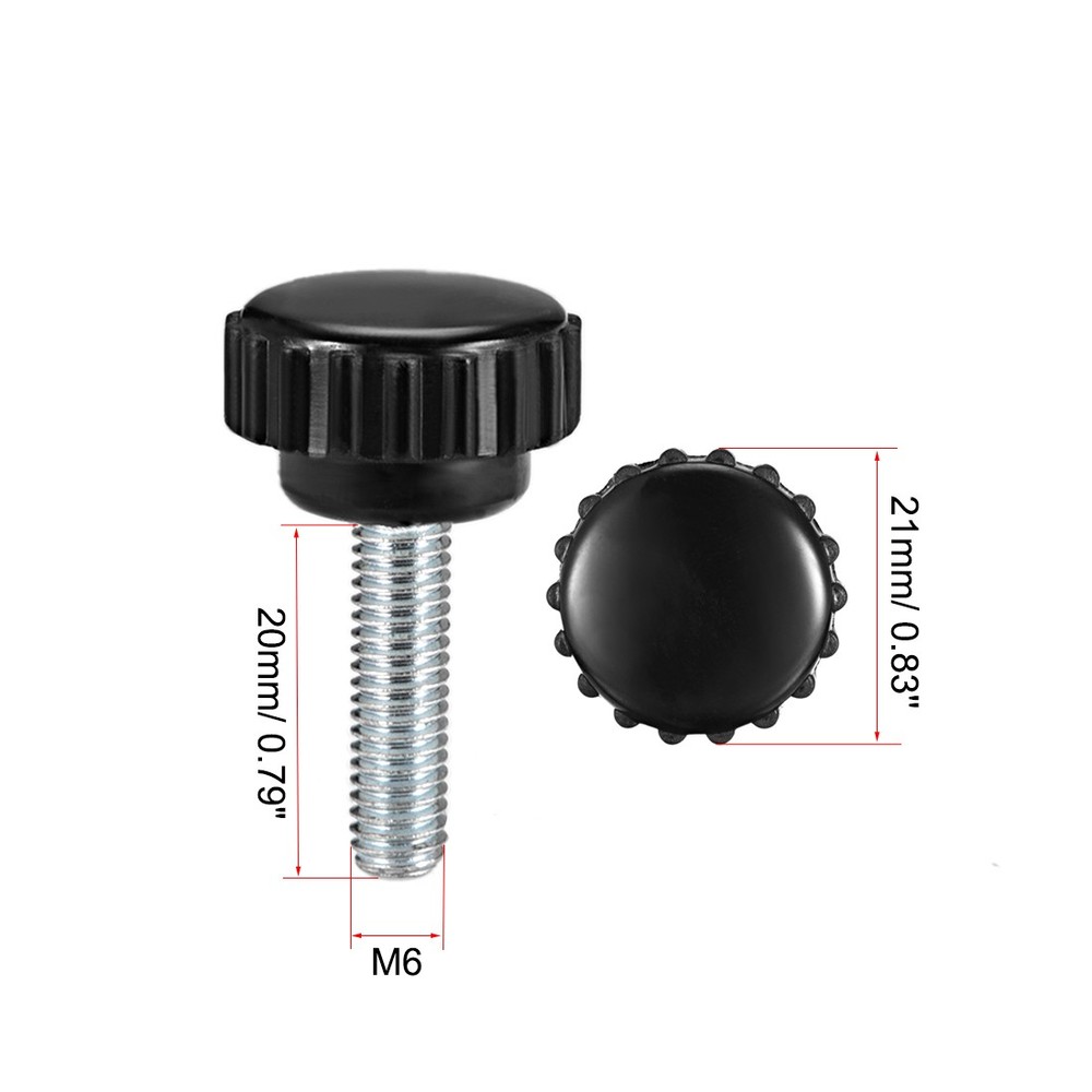 M6 x 20mm Male Thread Knurled Locking Knobs 8pcs