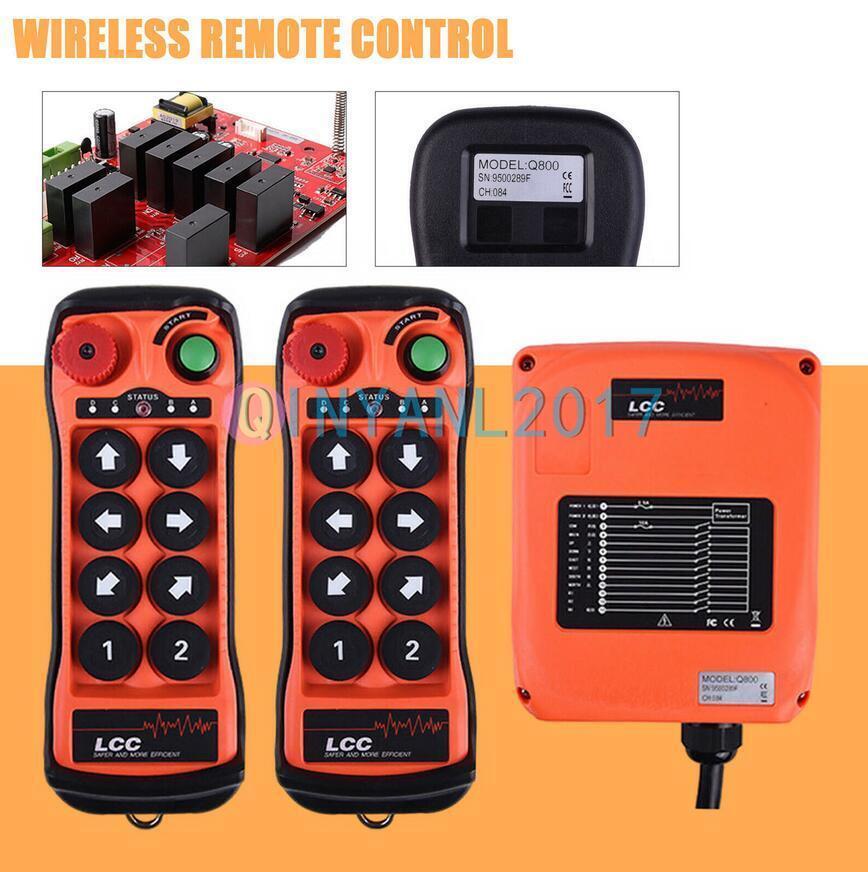 8 Silicone Buttons Hoist Crane Remote Radio Wireless Industrial Controller AC DC