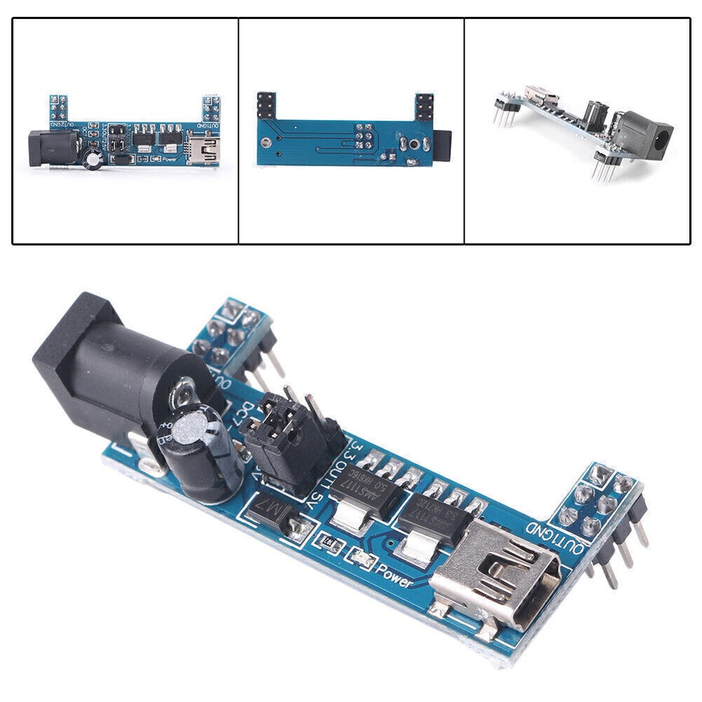 Mini USB MB102 Breadboard Power Supply Module 3.3V/5V Solderless