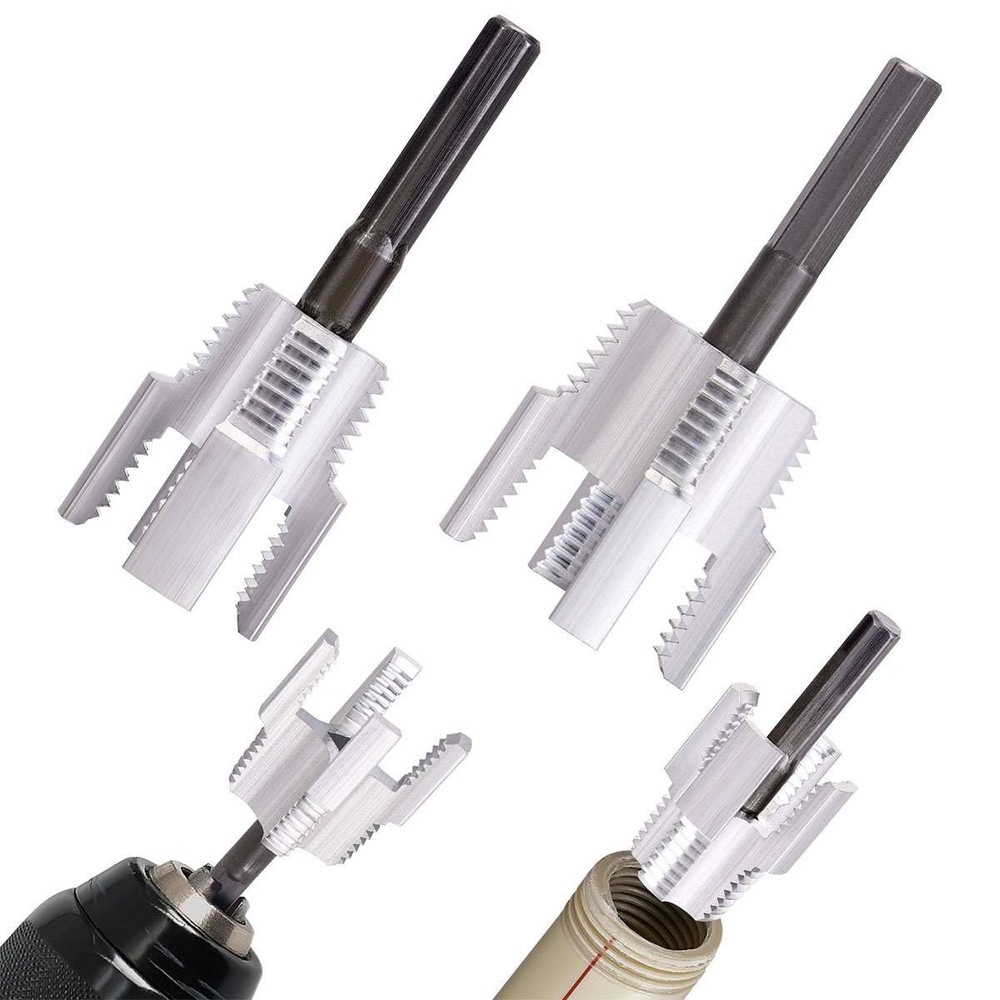 2Pcs 1/2''&3/4'' Water Pipe Integrated Internal & External Pipe Threading Tool
