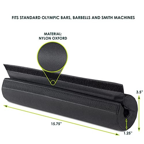 Weight Lifting Barbell Pad, Thick Protective Padding for Neck & Flap Closure