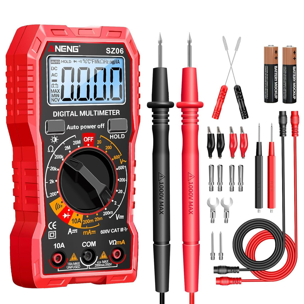 Digital Multimeter Tester Measures AC/DC Voltage,Dc Current Ohm Amp Meter,Profes