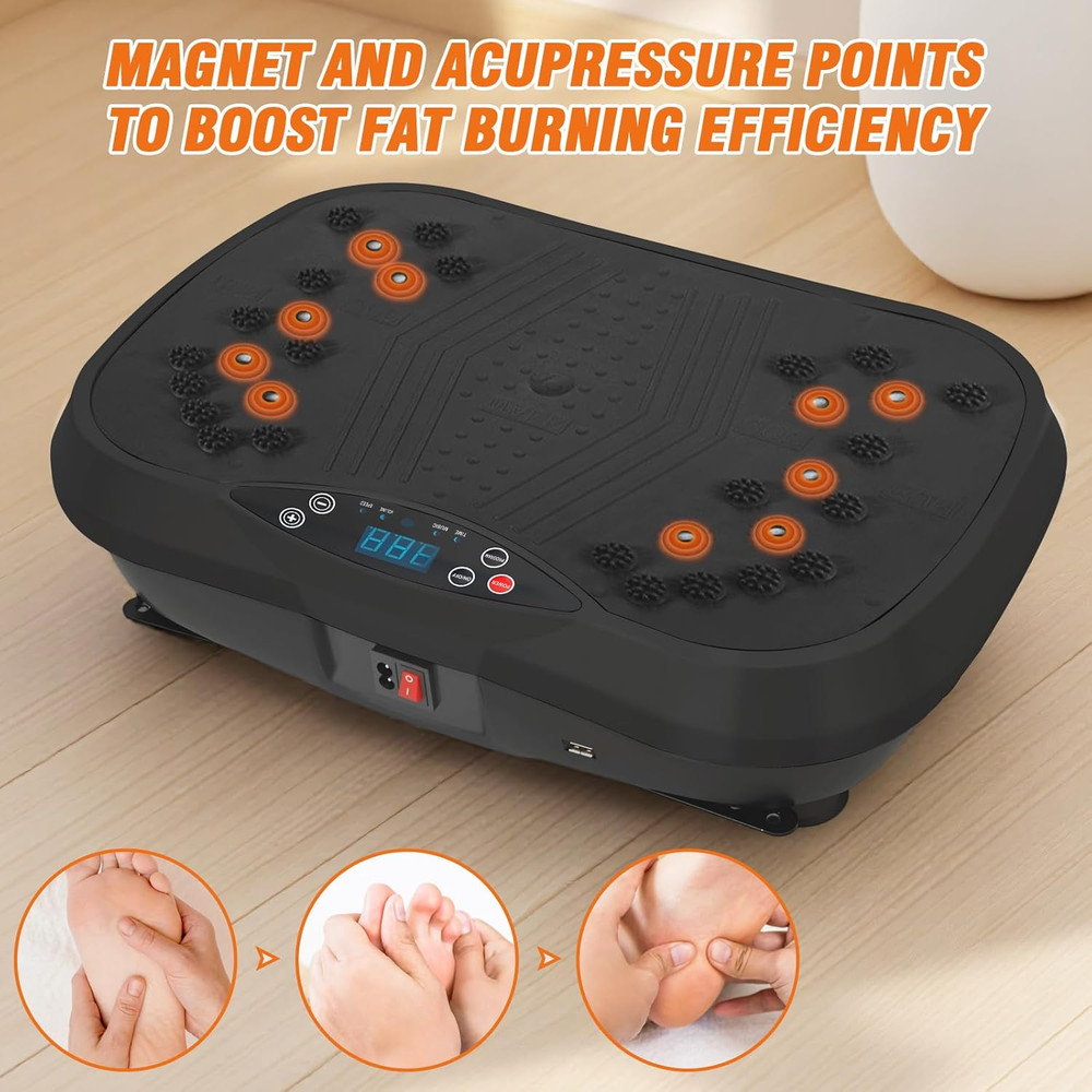 ALSO GO Vibration Plate Exercise Machine, 10 Preset Modes & 200-Level Vibration