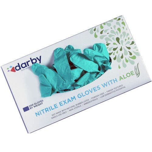 HandsOn Nitrile Gloves with Aloe, Medium, 200/Box