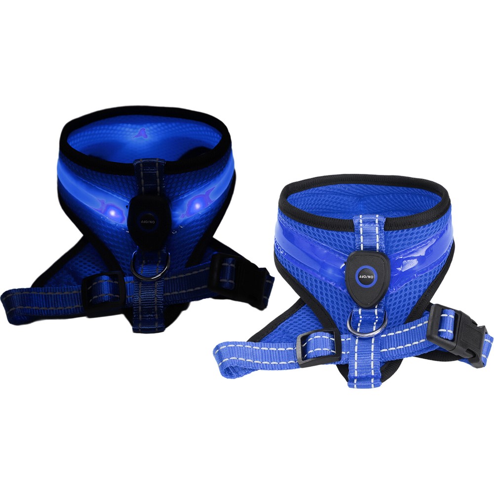 Light Up Adjustable Dog Vest Harness No Pull Harness for Small Medium Dogs