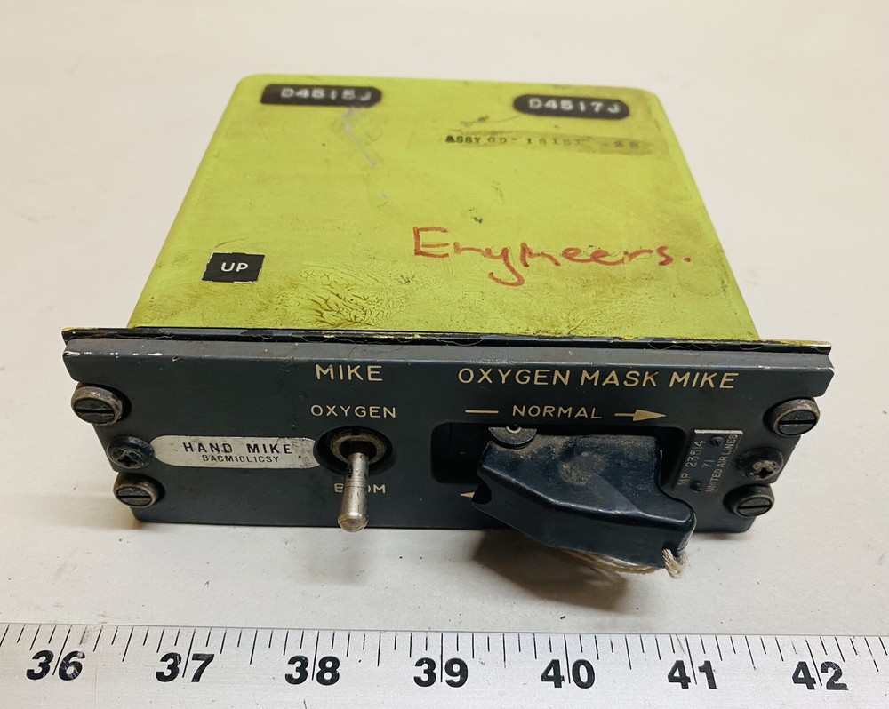 Vintage Aviation Oxygen Mask Microphone Electronic Box