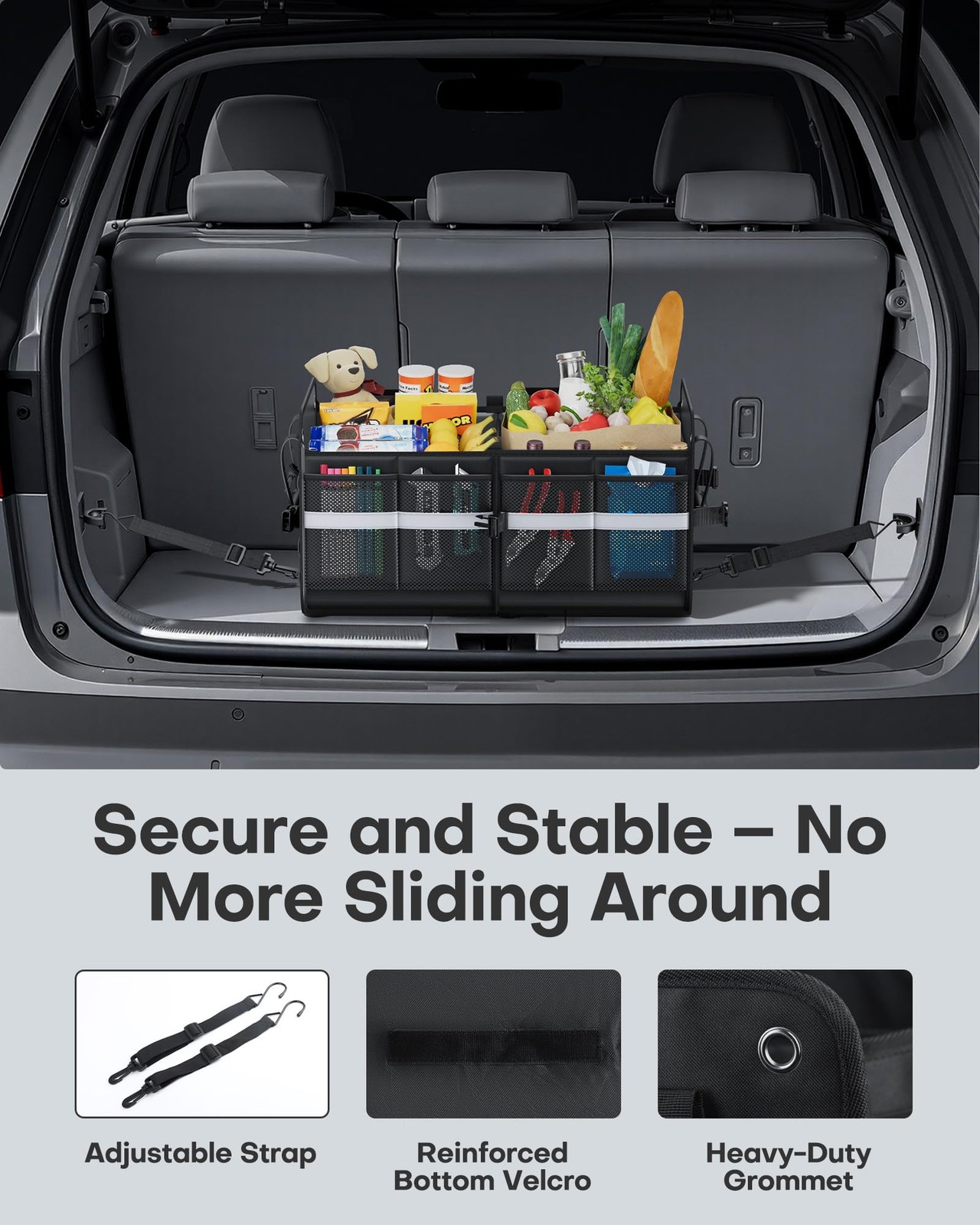 Car Trunk Organizer – Collapsible Storage Box for SUV, Truck, Van, Sedan