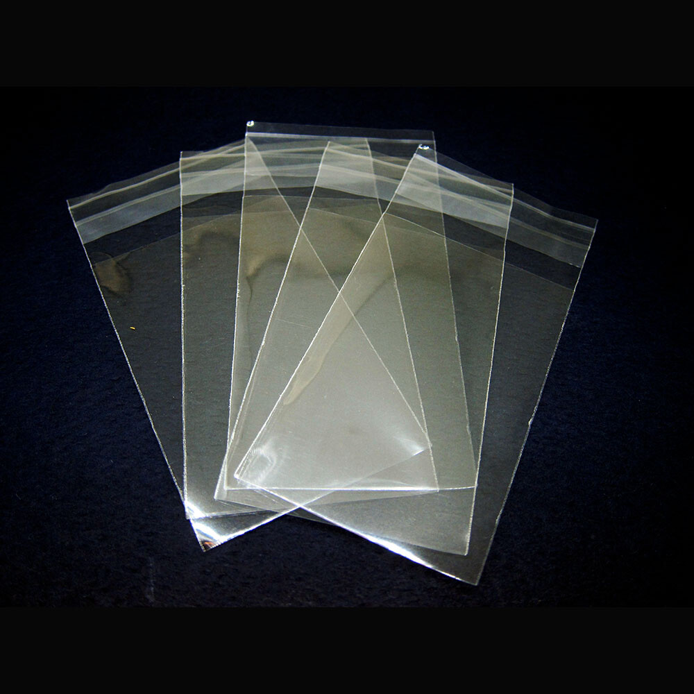 100pcs Clear Self Adhesive Resealable Poly Cellophane Bags 4 Different Sizes