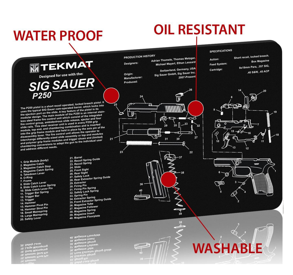TekMat Cleaning Mat for use with Sig Sauer P250