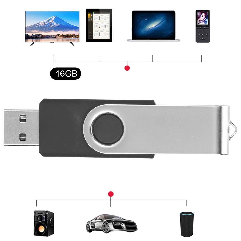 Portable USB Flash Drive Black For PC Tablet Excellent/