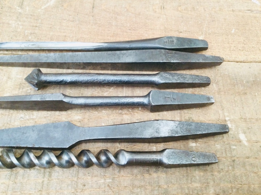 Vintage Carpentry Drill Brace Bits Selection & Tool Roll Woodworking Auger Bits