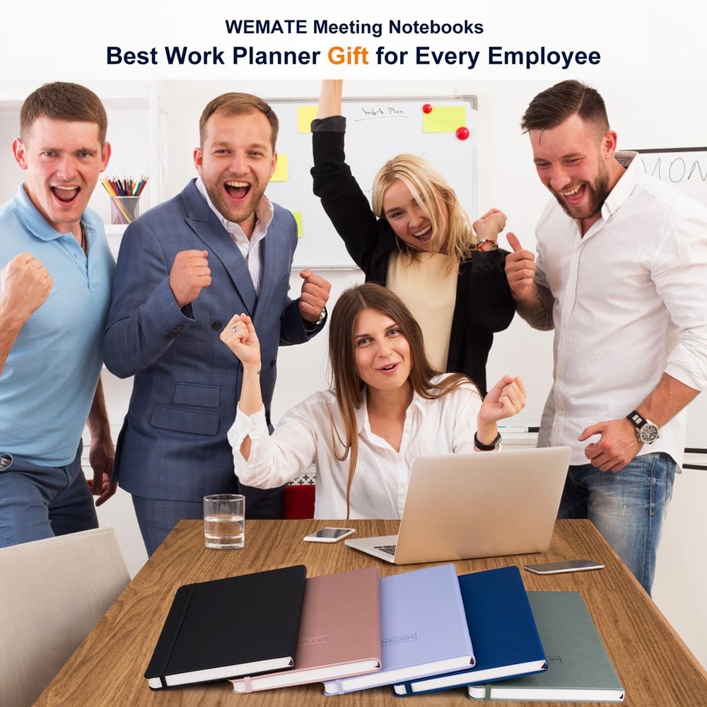 WEMATE Meeting Notebook for Work, Work Planner Notebook With Action Items, B5...
