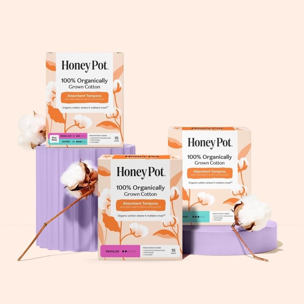 Multipack -100% Organic Cotton Core Tampons w/ Plastic Applicator - Regular &...