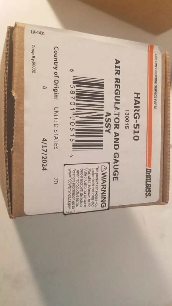 Devilbiss DEV-HARG510 Air Regulator And Gauge Assembly