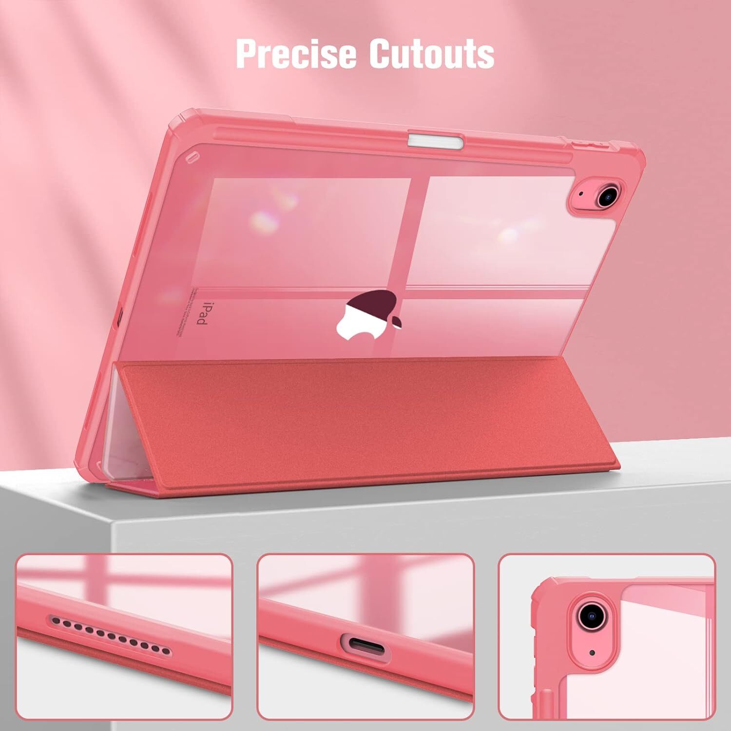 Slim Case for iPad 10th Gen (2022) Clear Back Shell Shockproof Smart Stand Cover