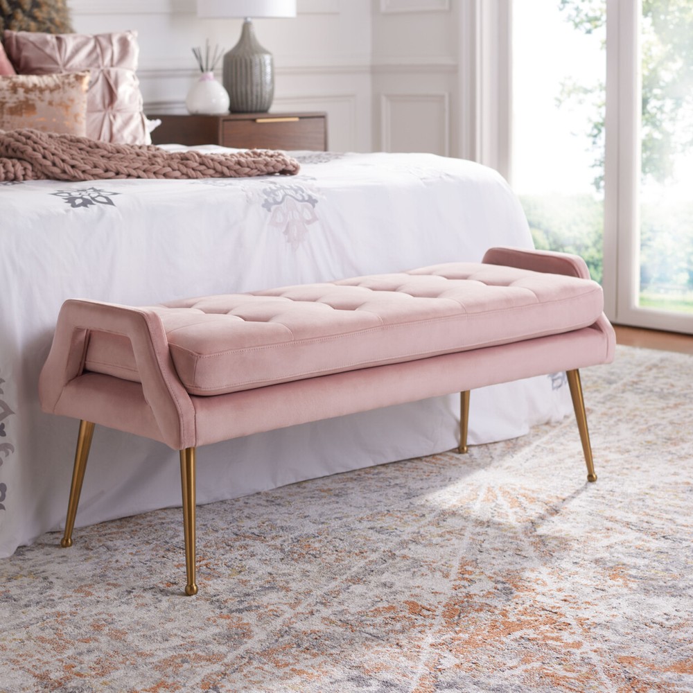SAFAVIEH Everdeen Bench | Pink / Gold |