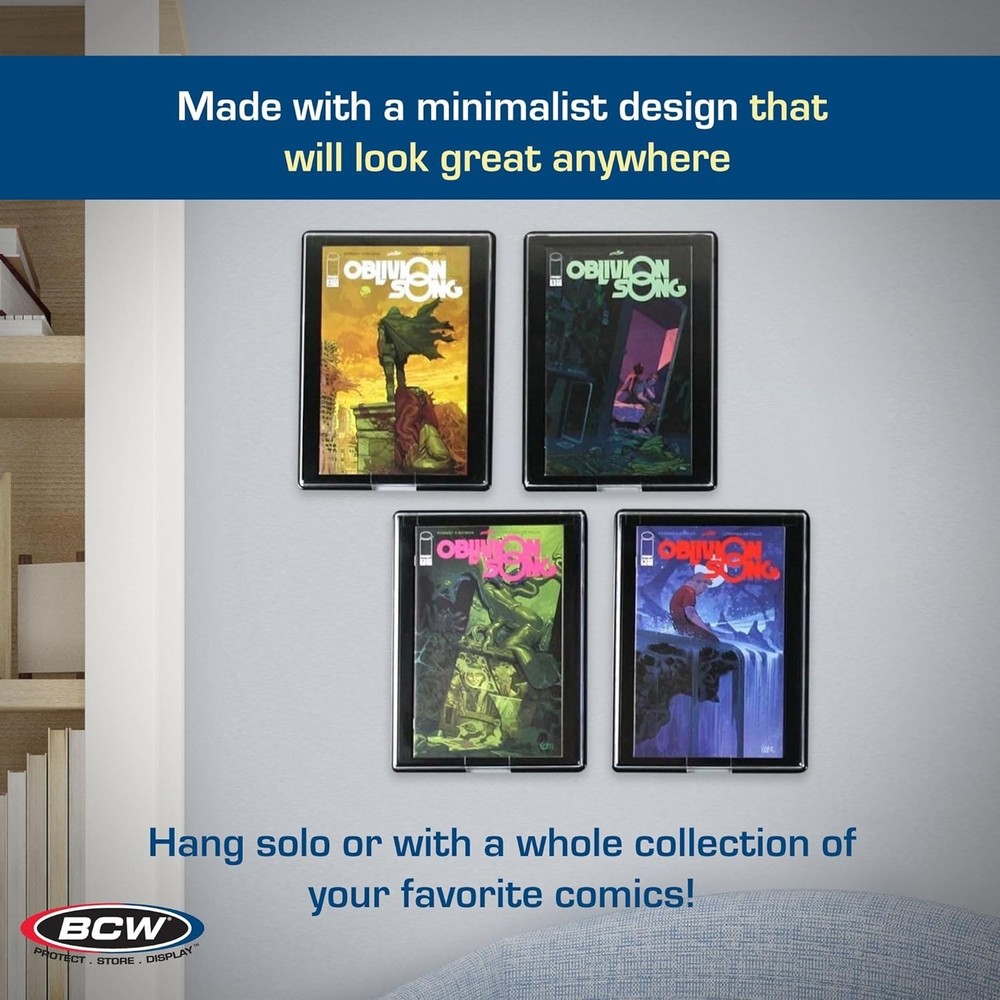 Modern 1 Pack Comic Book Frame - Rectangular Wall Mount Display for Collectors