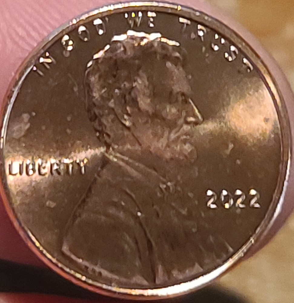 2022 Lincoln Head Shield Penny Obverse Lamination Error No Mint Uncirculated
