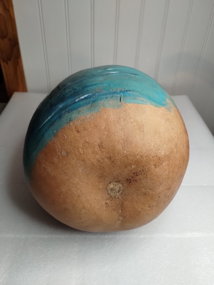 Large Hand painted Crane On Gourd 16"