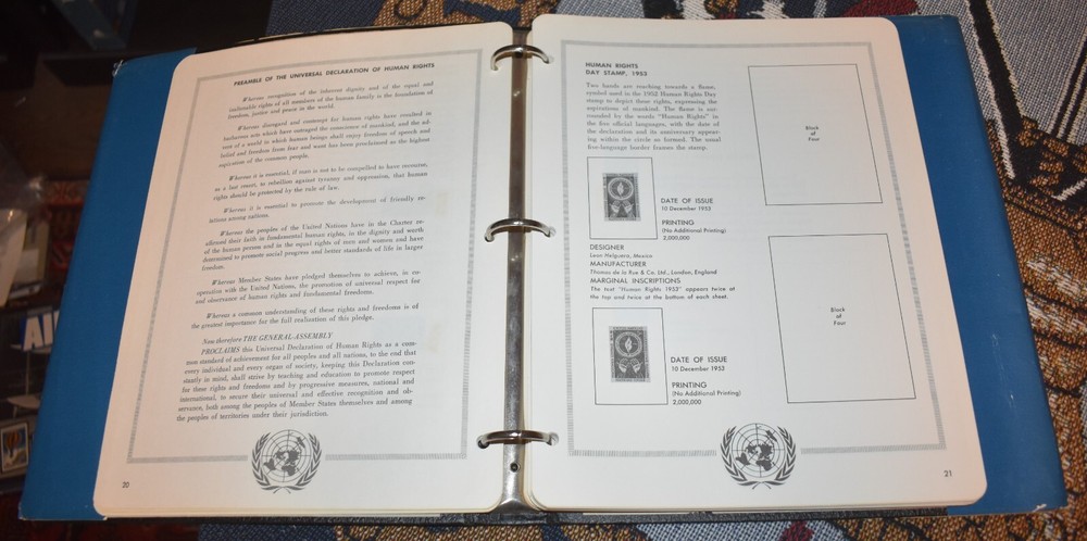 United Nations Postage Stamps & Postal Stationary in White Ace 200 Series Binder