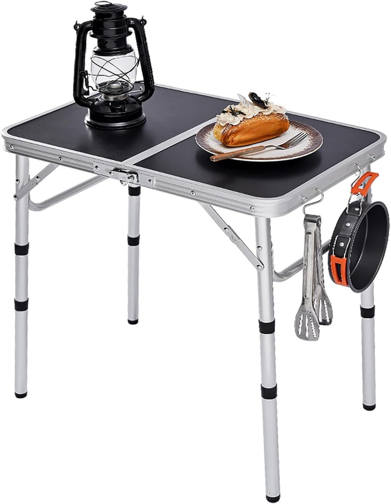 Folding Camping Table Adjustable Height Folding Table Portable Aluminum Small