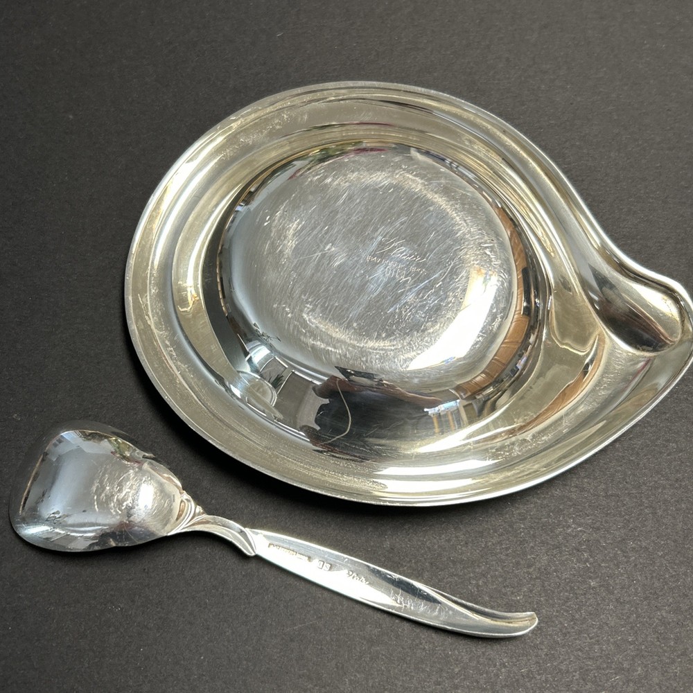 1847 Rogers & Bros Relish Dish And Spoon FLAIR Art Deco Modern I S Silverplate