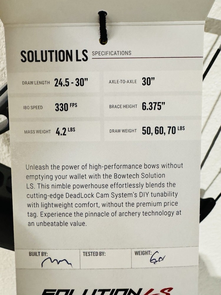 New RH Bowtech Solution LS Grey 50-60#