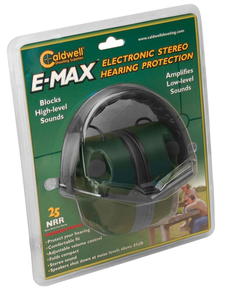 Caldwell 497700 E-Max Electronic Hearing Protection Earmuffs -Green