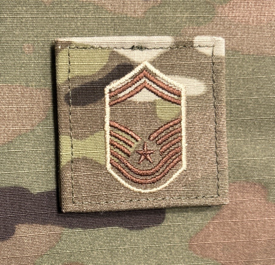 US Air Force SMSGT/E8 Rank OCP w/ Hook Senior Master Sergeant USAF