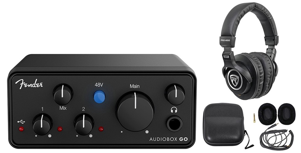 Fender AudioBox Go Compact USB-C 2x2 Audio Recording Interface+Studio Headphones