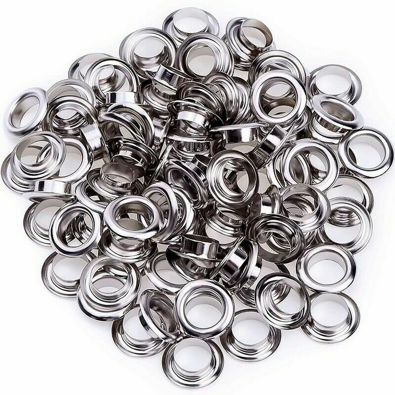 100PCS Eyelets Grommets Buckle Leather Rivet 12mm with Installation Tools