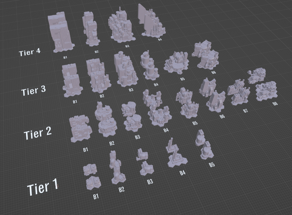 Residential Complex w/ Hex Base, Tabletop War Game Terrain Battletech (6mm)