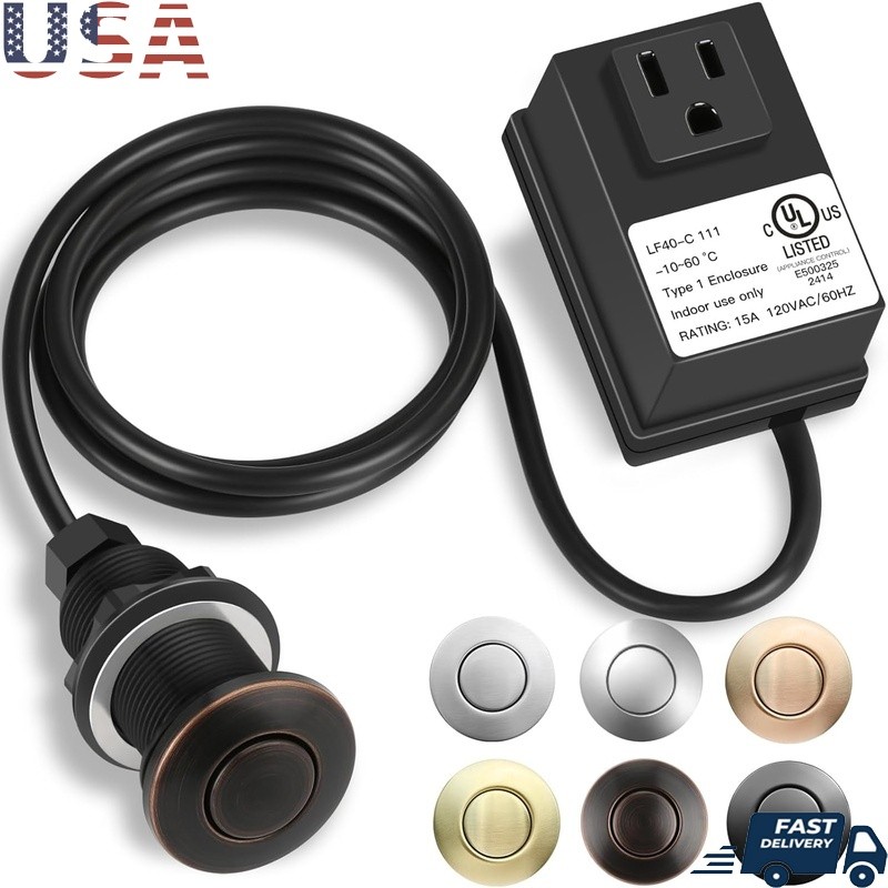 Garbage Disposal Air Switch Kit UL Certified Easy Install Durable Waterproof New