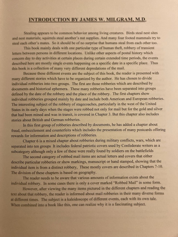 Mail Robbery Postal History (From Around The World) By Steven J. Berlin DPM NEW!