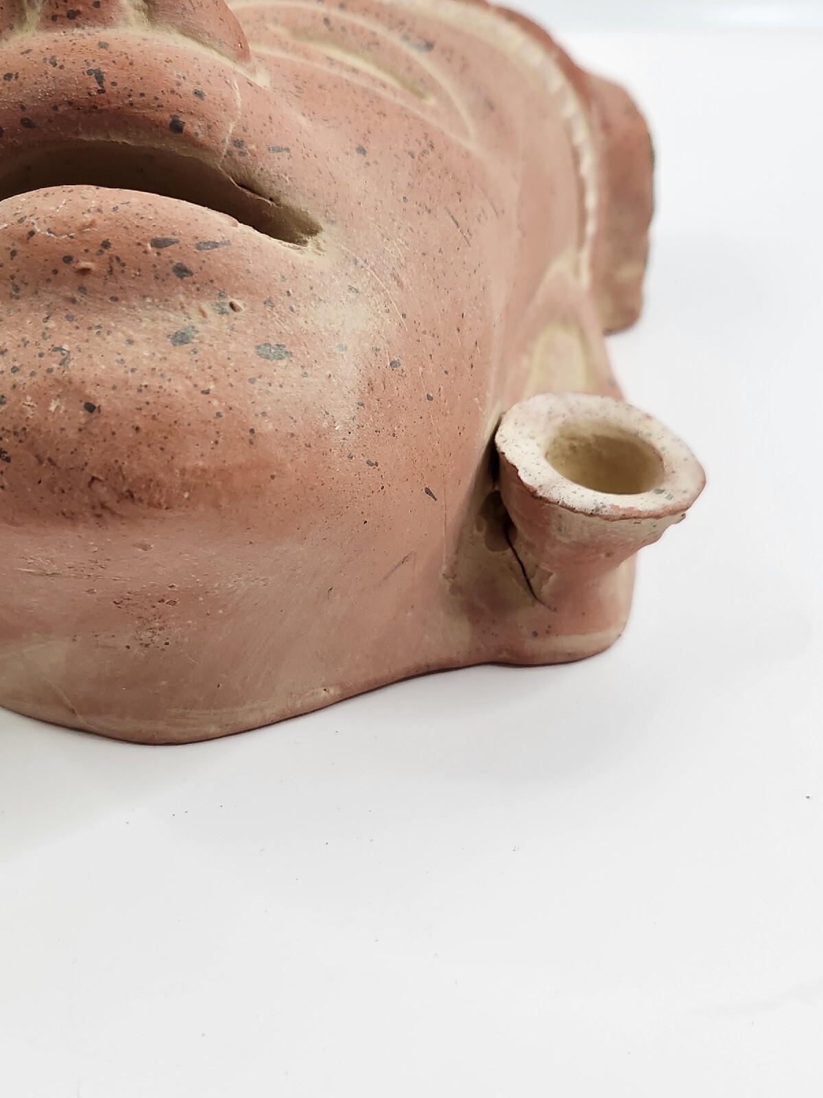 Vintage Mexican Mask Terra Cotta Red Clay Tribal Mask Wall Decor Mexico