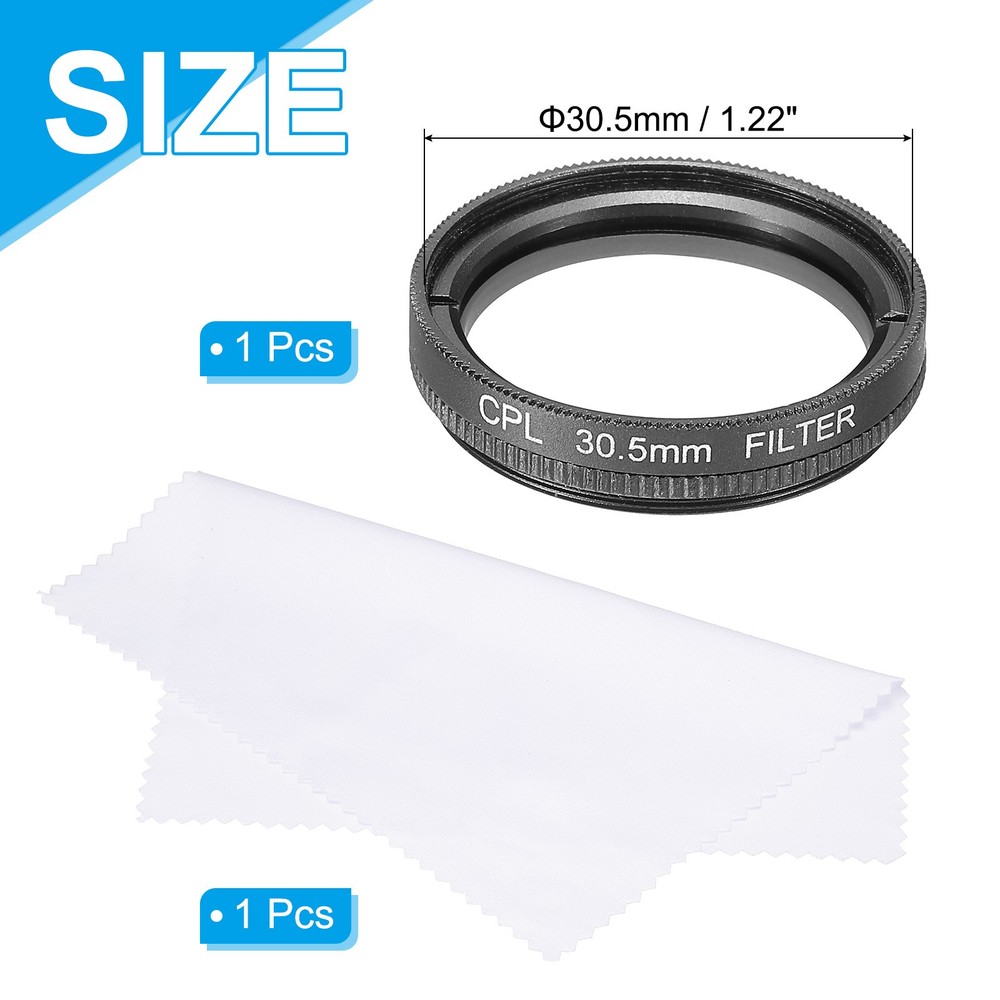 30.5mm Circular Polarizer Filter, Polarizing Filter with Cleaning Cloth