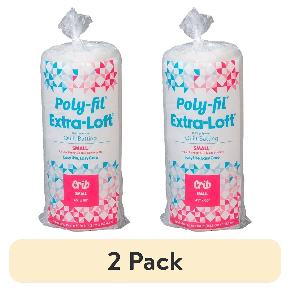 Poly-Fil Extra-Loft Batting 45x60 inches 2 Pack High-Loft Insulation Padding